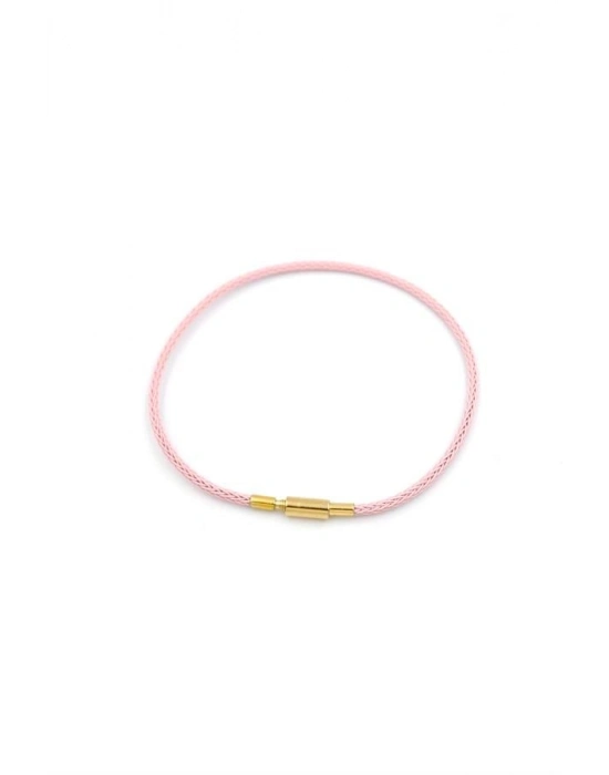Çelik Hasır İp Bileklik - Pembe