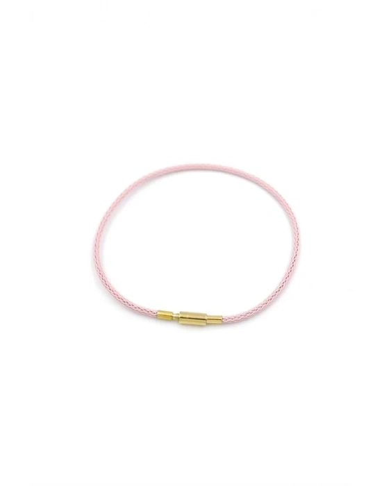 Çelik Hasır İp Bileklik - Pembe
