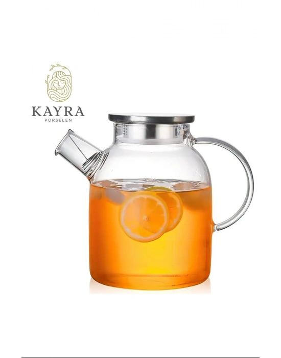 Çelik Kapaklı Borosilikat Cam Demlik 1500ML Royaleks-CM-2003
