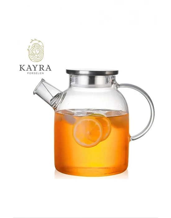 Çelik Kapaklı Borosilikat Cam Demlik 1500ML Royaleks-CM-2003