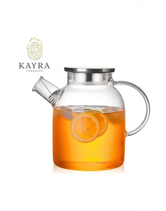 Çelik Kapaklı Borosilikat Cam Demlik 1500ML Royaleks-CM-2003