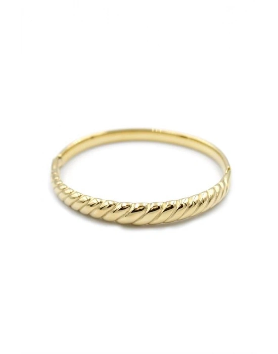 Çelik Kelepçe Bilezik - Altın