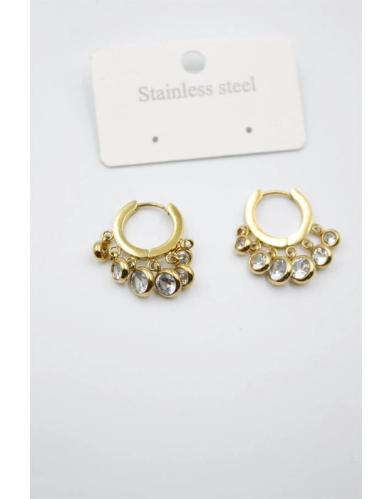 Çelik Taşlı Shakira Küpe - Altın