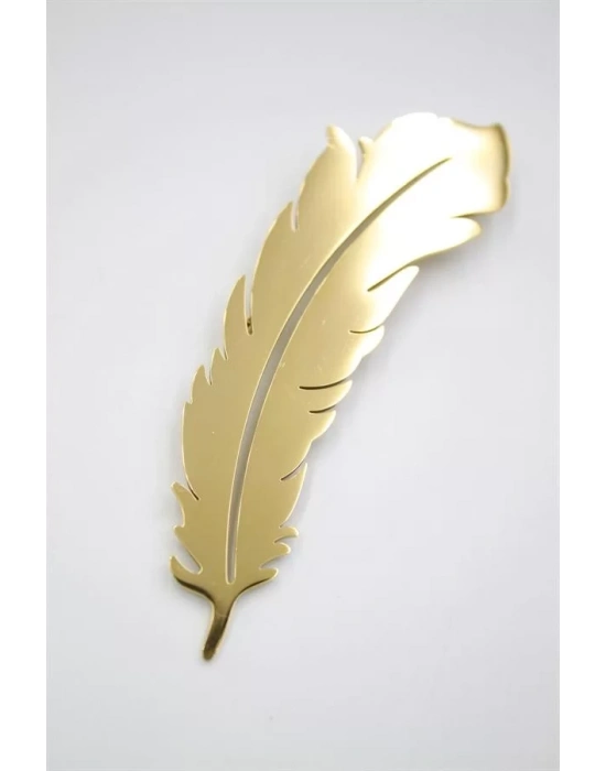Çelik Tüy Broş - Altın