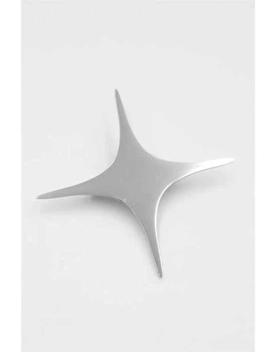 Çelik Yıldız Broş - Gümüş