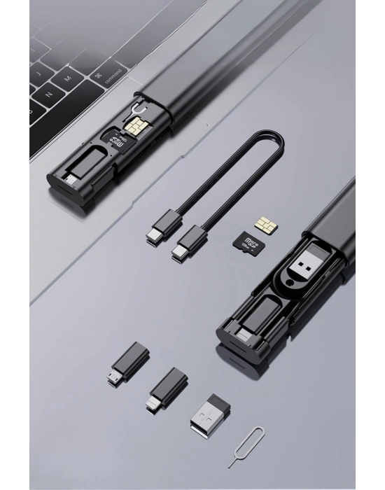 ®  Cep Tipi 60W Bas Aç Type-C,İphone Şarj,Micro USB Hızlı Şarj Data Kablo Seti