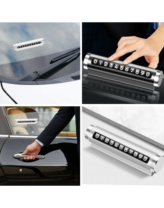 Çevirmeli Araç Içi Telefon Numaralık Çevirmeli Alüminyum Oto Park Numaratörü