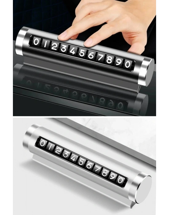 Çevirmeli Araç Içi Telefon Numaralık Çevirmeli Alüminyum Oto Park Numaratörü