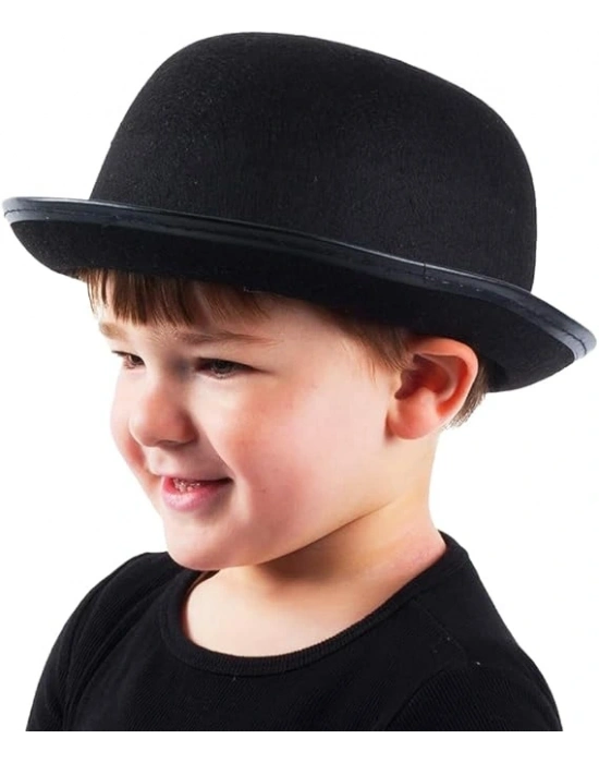Charlie Chaplin Stil Çocuk Şapkası – Siyah Melon Parti Şapkası