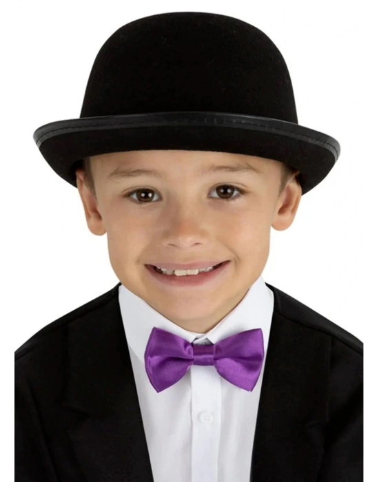 Charlie Chaplin Stil Çocuk Şapkası – Siyah Melon Parti Şapkası