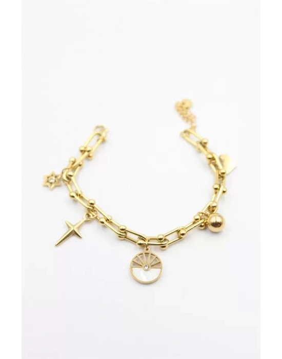 Charm Tfn Zincir Bileklik - Altın