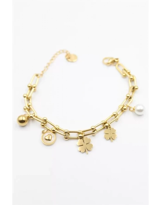 Charm Tfn Zincir Bileklik - Altın
