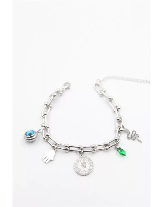 Charm Tfn Zincir Bileklik - Gümüş