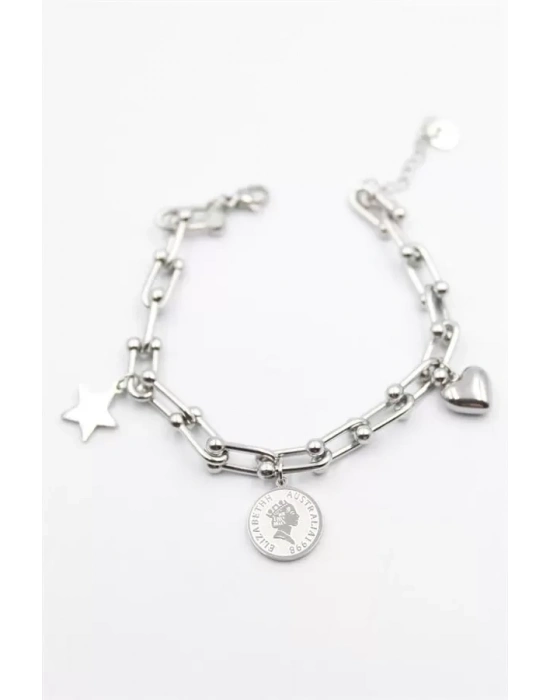 Charm Tfn Zincir Bileklik - Gümüş