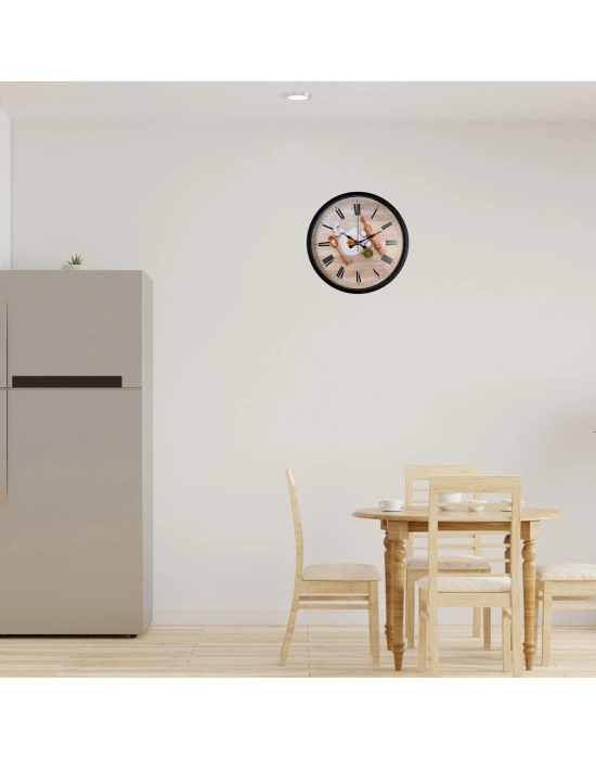 Chef Kitchen Siyah 36 Cm Dekoratif Duvar Saati
