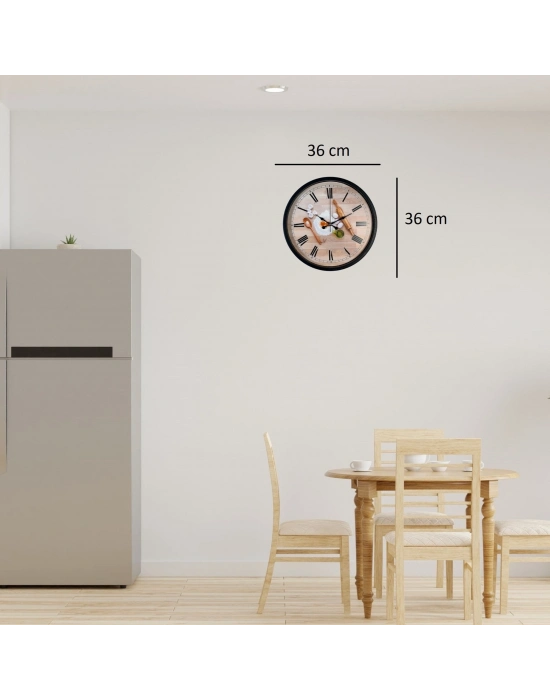 Chef Kitchen Siyah 36 Cm Dekoratif Duvar Saati