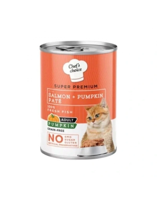 Chefs Choice Somonlu ve Balkabaklı Tahılsız Ezme Yetişkin Konserve Kedi Maması 1 Adet 400 Gr