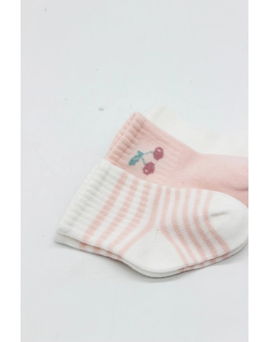 ® Cherry Girl 3lü Penye Soket Çorap 10138 Ekru