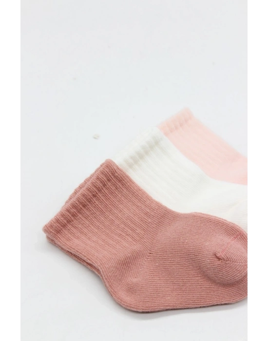 ® Cherry Girl 3lü Penye Soket Çorap 10138 Pudra