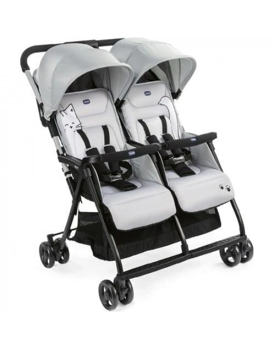 Chicco Ohlala Twin İkiz Bebek Arabası Silver
