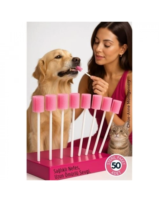 ® Chloe-Anne Serisi 50liKedi & Köpek Diş Temizleme ve Profesyonel Ağız Bakım Swabı