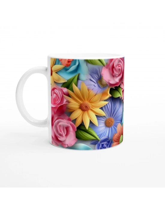 Çiçek Bahçesi Canlı Renkli Kupa