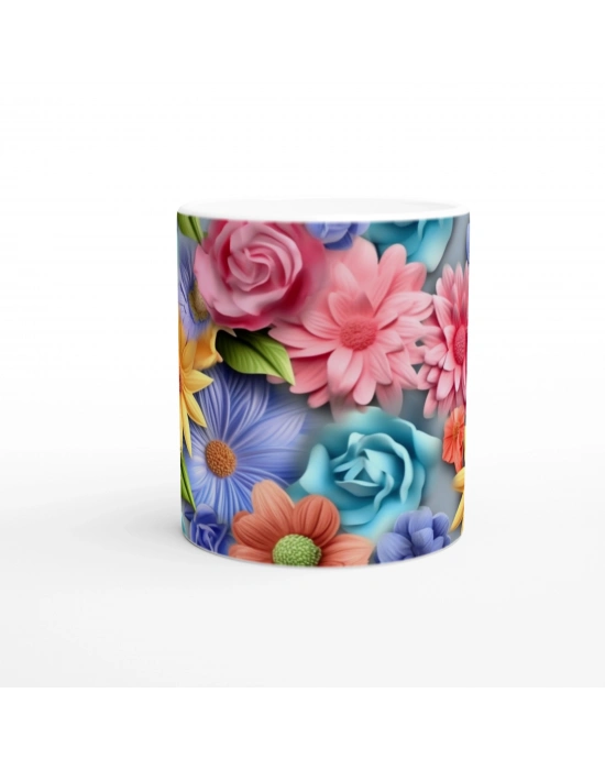 Çiçek Bahçesi Canlı Renkli Kupa