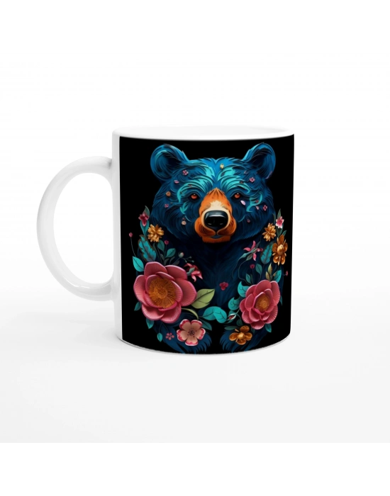 Çiçek Bahçesindeki Mavi Ayı Kupa Bardak