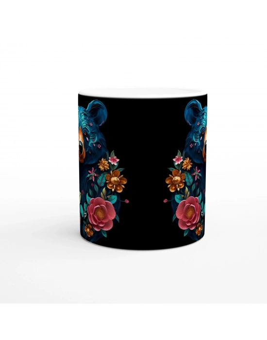 Çiçek Bahçesindeki Mavi Ayı Kupa Bardak