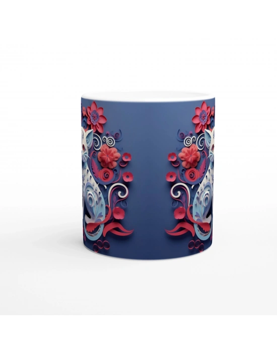 Çiçek Bahçesinin Bekçisi Kedi Kupa Bardak