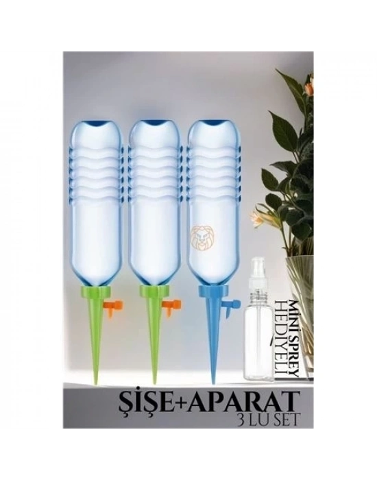 Çiçek Damlama Sulama Şişe Aparat Seti 3 Şişe
