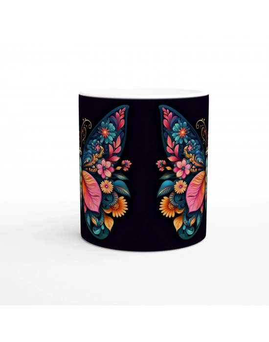 Çiçek Kanatlı Zarif Kelebek Kupa Bardak