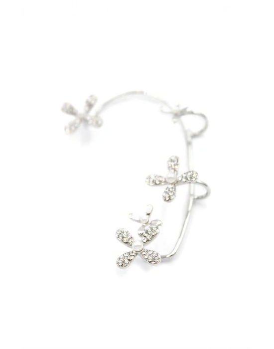 Çiçek Kıkırdak Küpe - Gümüş