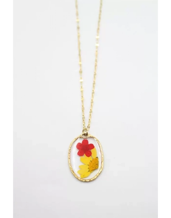 Çiçek Kolye - Altın