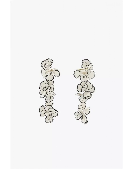 Çiçek Küpe - Beyaz