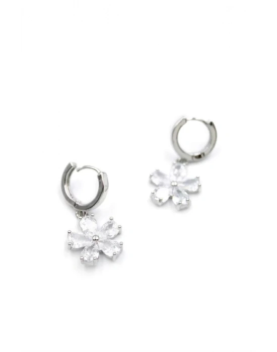 Çiçek Küpe - Beyaz