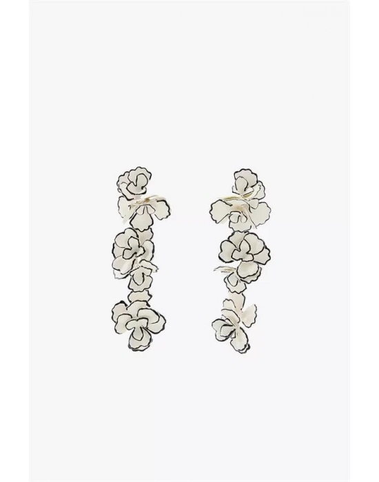 Çiçek Küpe - Beyaz