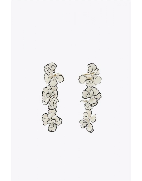 Çiçek Küpe - Beyaz