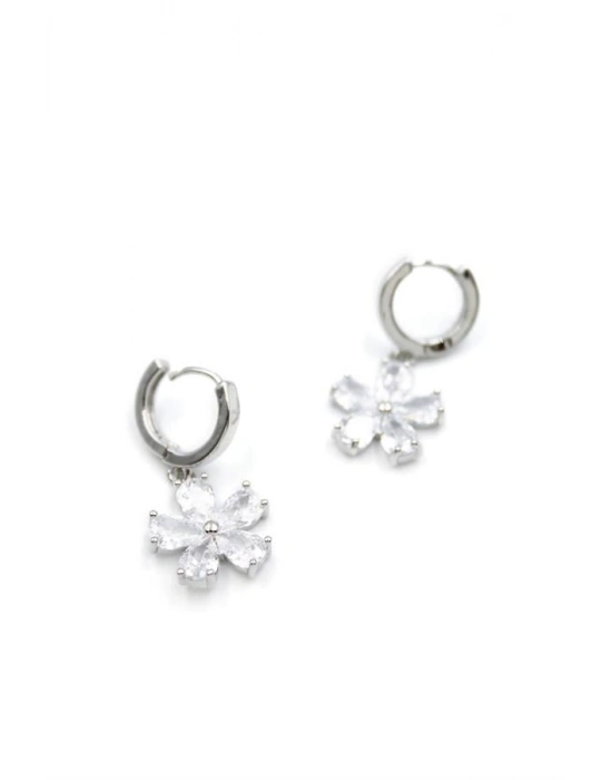 Çiçek Küpe - Beyaz