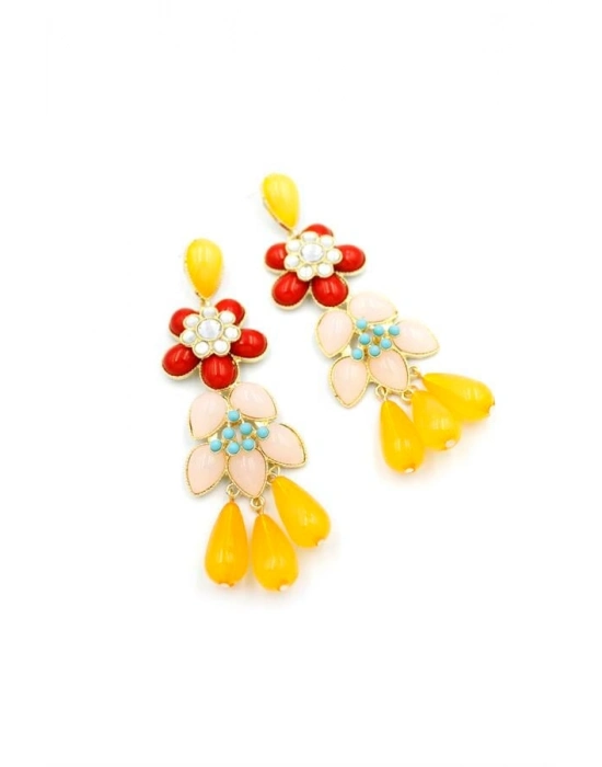 Çiçek Küpe - Kırmızı