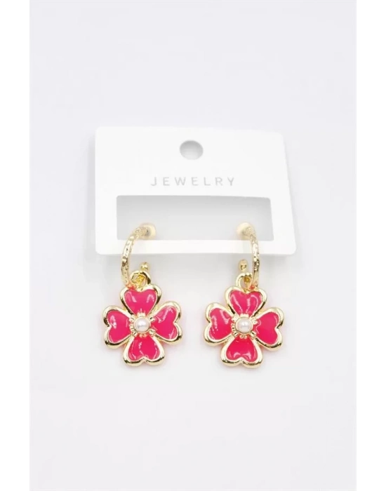 Çiçek Küpe - Pembe