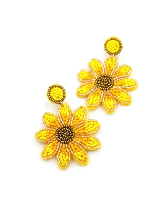 Çiçek Küpe - Sarı