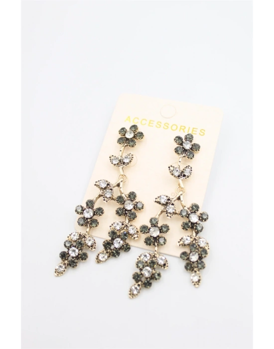 Çiçek Küpe - Siyah