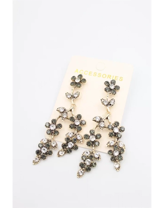 Çiçek Küpe - Siyah