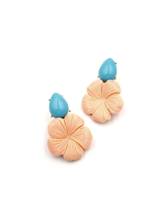 Çiçek Küpe - Somon