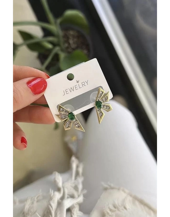 Çiçek Küpe - Yeşil