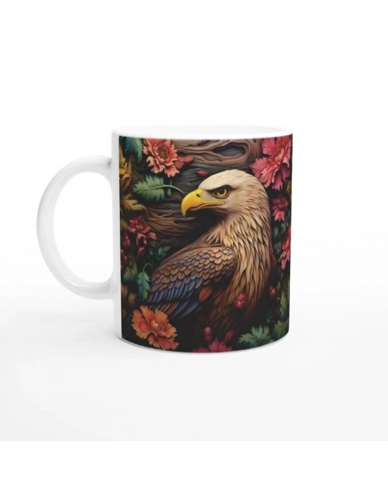 Çiçekler Arasında Kartal Gücü Kupa Bardak