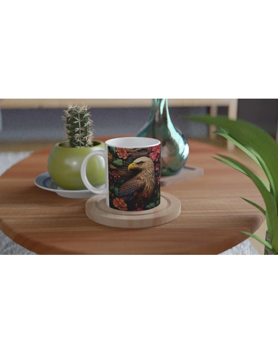 Çiçekler Arasında Kartal Gücü Kupa Bardak