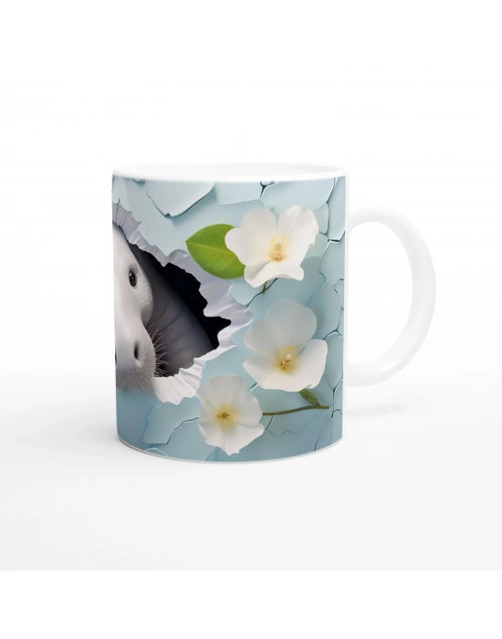 Çiçekler Arasında Meraklı Deniz İneği Temalı Baskılı Kupa Bardak