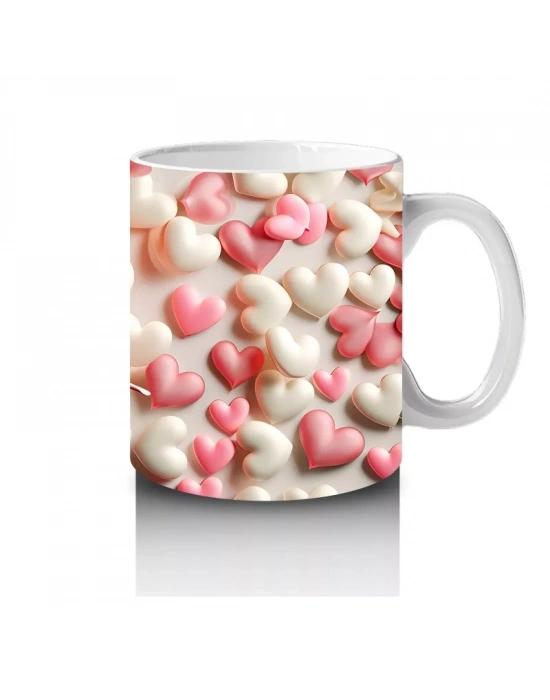 Çiçekler Arasında Uçuşan Kelebek Kompozisyonu – Baskılı Kahve Kupası